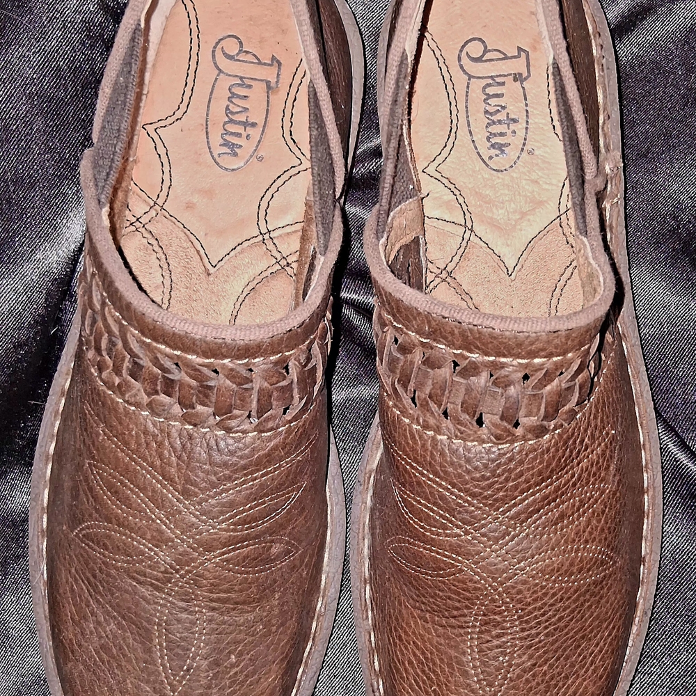 Justin Boots Dark Brown Leather Clogs - Picture 4 of 4